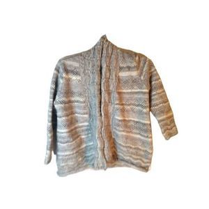 Alfred Dunner Sweater‎ Grey White Horizontal Stripes Size MP
